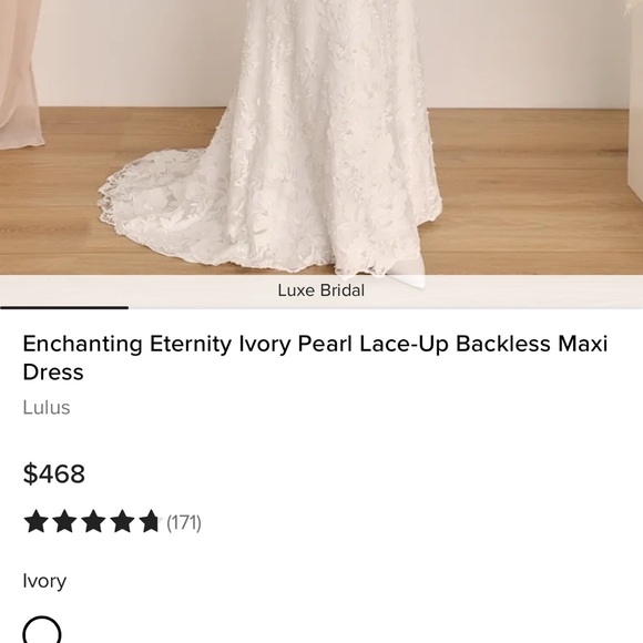 Enchanting Eternity Ivory Pearl Lace-Up Backless
Maxi Dress NWOT - Picture 6 of 6